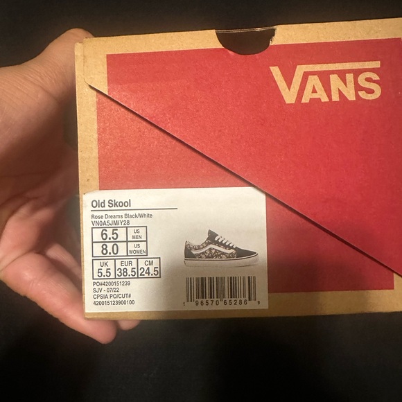 Vans Black and White Floral Sneakers - Picture 7 of 7